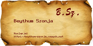Beythum Szonja névjegykártya